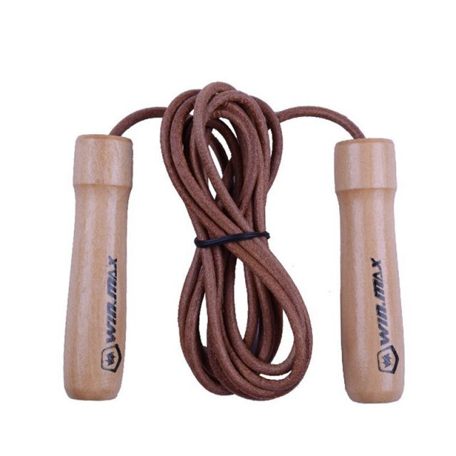 Wooden Handles Leather Jump Rope