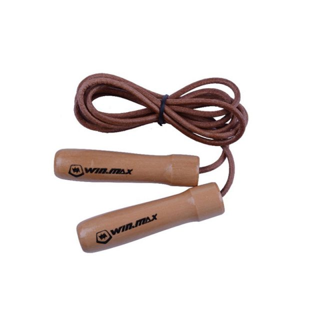 Wooden Handles Leather Jump Rope
