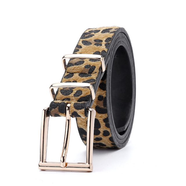 Women’s Leopard Pattern Metal Buckle Belts
