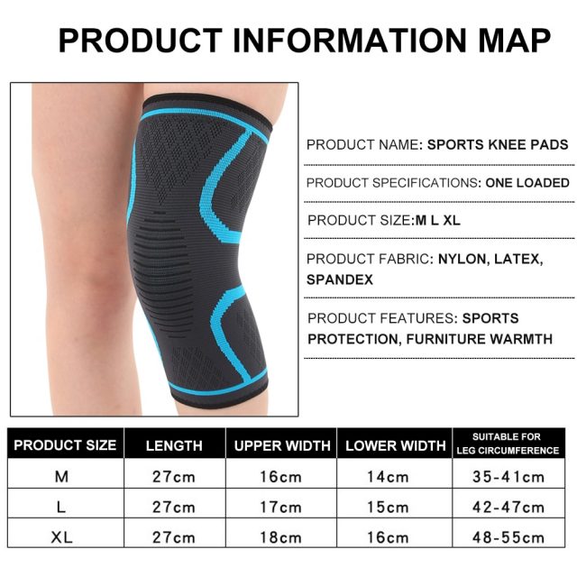 Knee Pads Fitness Running Cycling Knee Protector Basketball Football Sport Safety Kneepad Nylon Elastic Knee Brace Support 1PCS